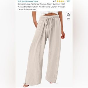 Linen beachy palazzo pants. Bought from Amazon, never worn.